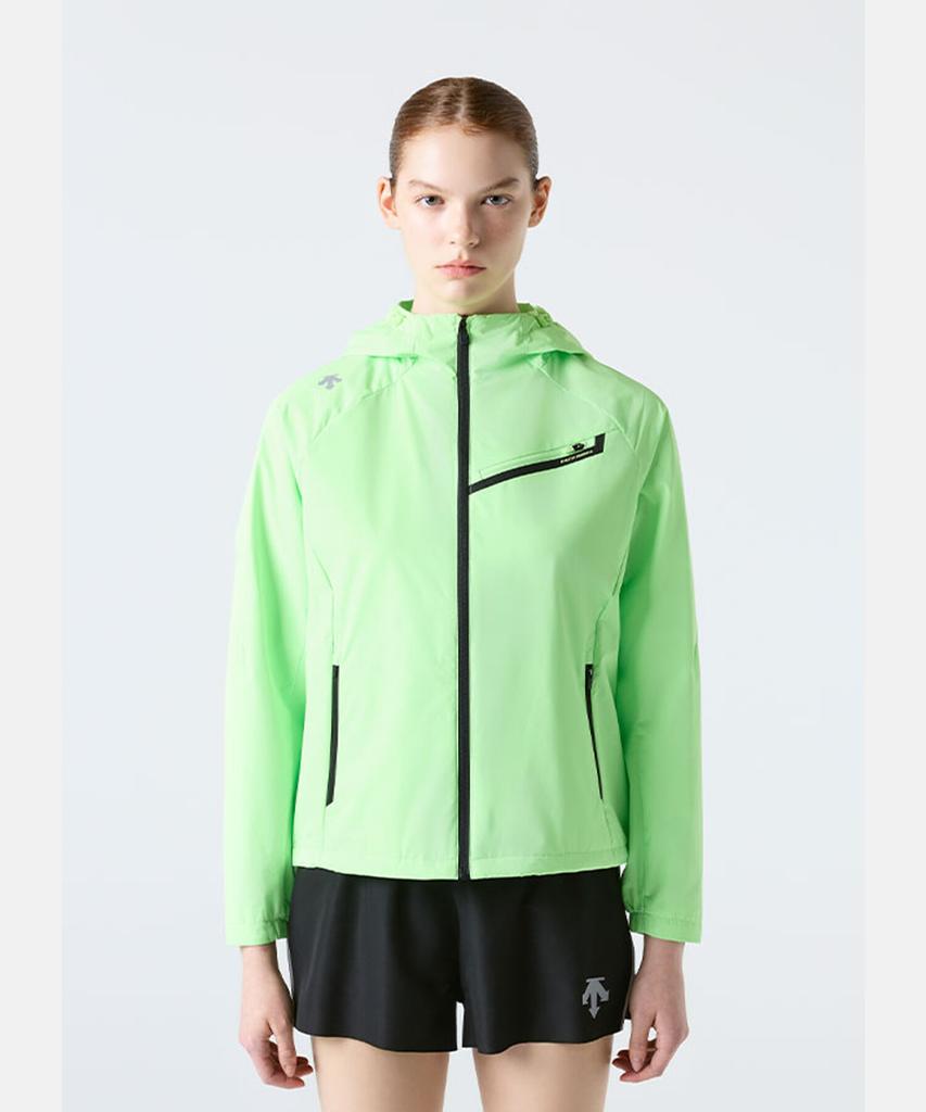 Descente Running Mesh-Lined Hooded Windbreaker Jacket Lime Sr123Rwb22 (A Type)