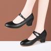 3.5см 5.5см Универсальные Удобные Мэри Джейн из Мягкой Кожи на Платформе Туфли Весна 2025 Средний Блочный Каблук Офис Мама