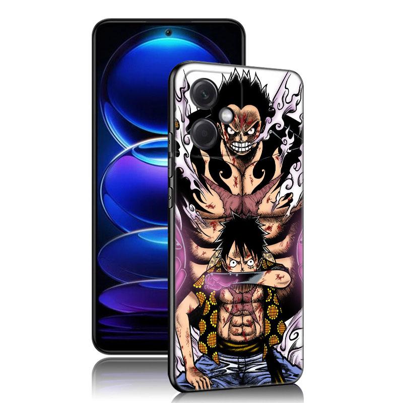 Аниме One Piece Luffy черный силиконовый чехол для телефона Xiaomi Redmi Note 10 11 11S 12 13 4G 8 9 11T Pro 5G Plus 8T 9S 10S 12S