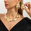 Exaggerated Drop Earrings Glossy Necklace Earrings Luxury Long Chain Necklace  Women Jewelry Set