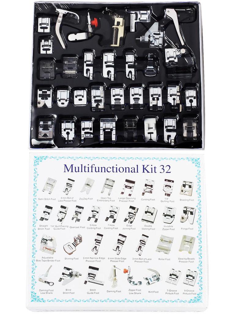 Набор многофункциональных прижимных лапок для швейной машины - 32 шт., 42 шт., 48 шт., 52 шт., 62 шт., 72 шт. Доступны варианты «Делюкс»