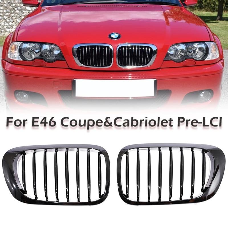 Single Slat Grill Kidney Grille For 3 Series E46 2-Door 1998-2002 Pre-Facelift & 2000-2007 E46 M3 Coupe Cabriolet