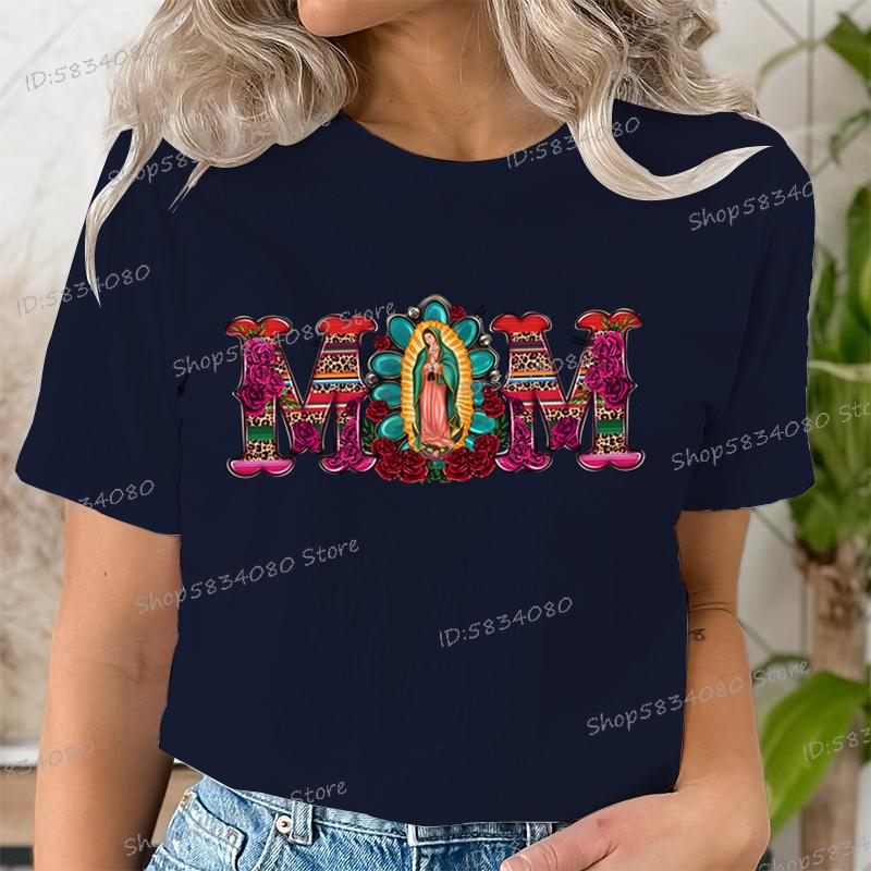 Mexican Mom Shirt Mothers Day Gift Short Sleeve Tshirt Mom Flower Leopard Print Tshirts Gift for Mama Vintage Retro Clothes