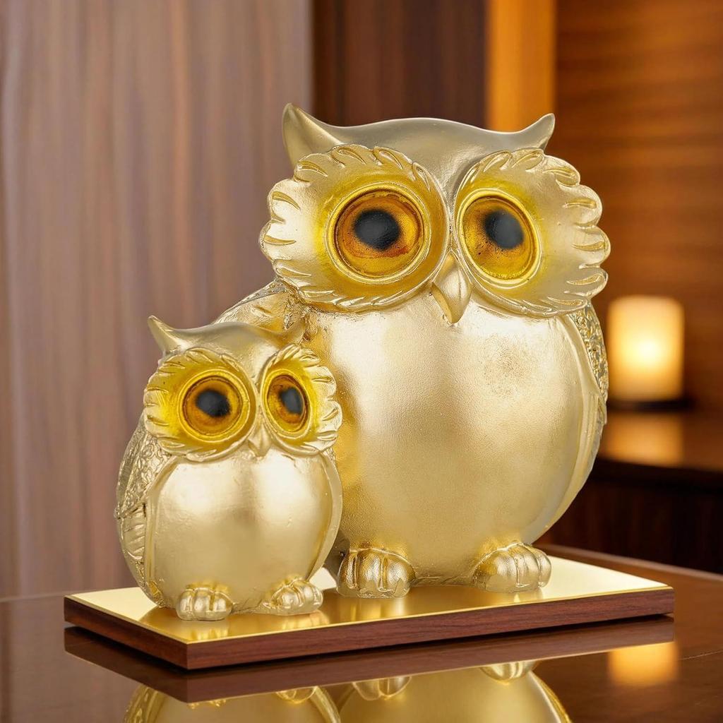 Owl Statue for Good Luck Showpiece Home Decor Items for Living Room and Gifts