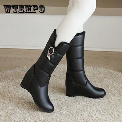 Корейская версия осенне-зимних полусапог, женская обувь, увеличивающая рост, хлопковые сапоги, теплые бархатные зимние сапоги из плотного бархата