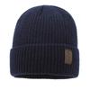 Men's Winter Knitted Hat Velvet Thick Warm Wool Hat Windproof Sleeve Cap for Riding
