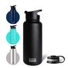 1000ml Stainless Steel Vacuum Insulated Water Bottle with Handle, Dual Lids, Direct Drinking, Large Capacity, Insulated for Hot or Cold Drinks,