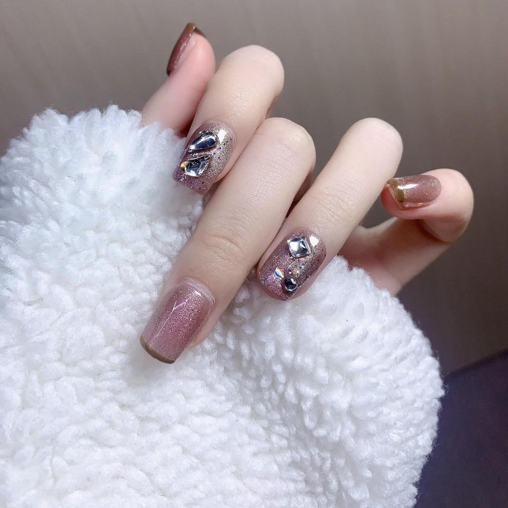 Rainbow Cat Eye Handmade Wearable Nail Patch Sweet Thin Flashing Nail Blush