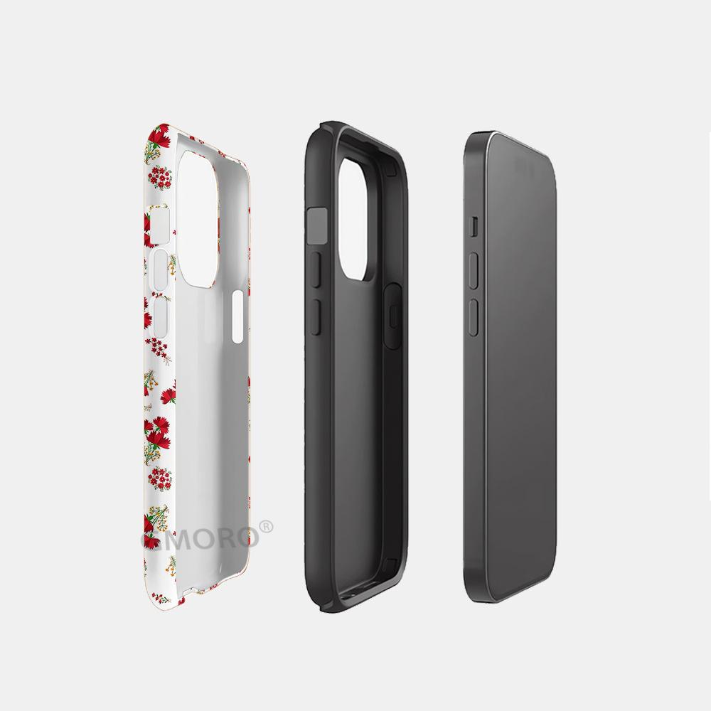 [MagSafe Magnetic Suction] Girl's Heart Red Floral Apple 15/16promax Mobile Phone Case Frosted Case