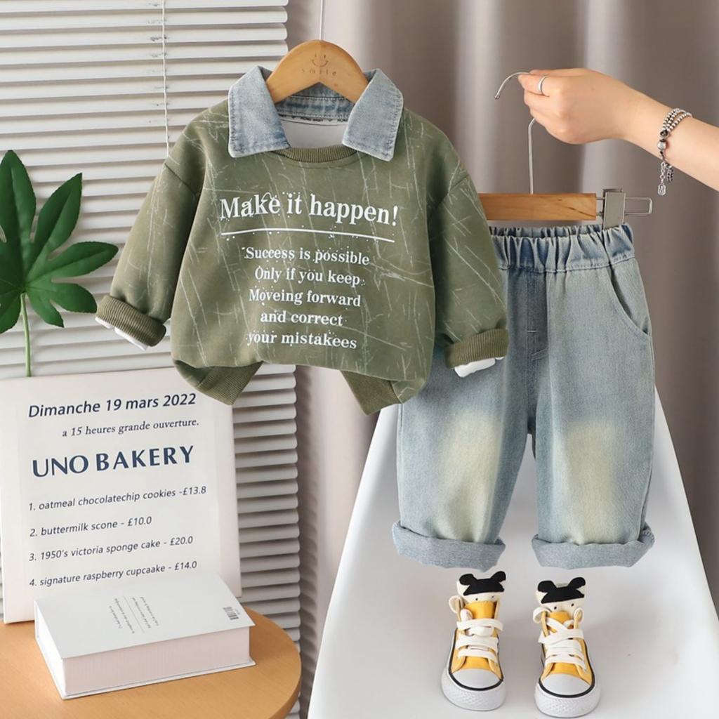 Детский повседневный комплект с длинным рукавом, удобные наряды для повседневной носки