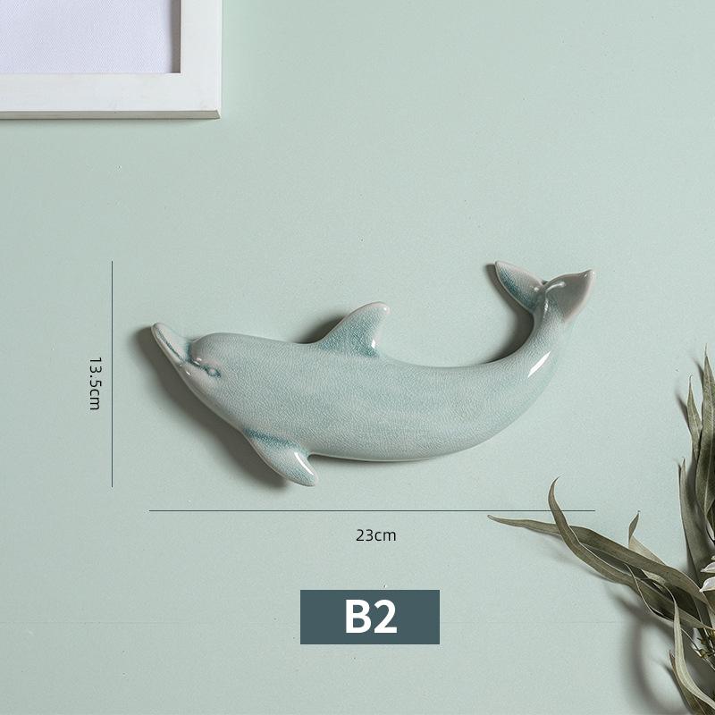 1 шт. 3D керамические фрески в скандинавском стиле с дельфинами, настенные фоны, декор для ремесел, ресторана, гостиной, офиса, украшения