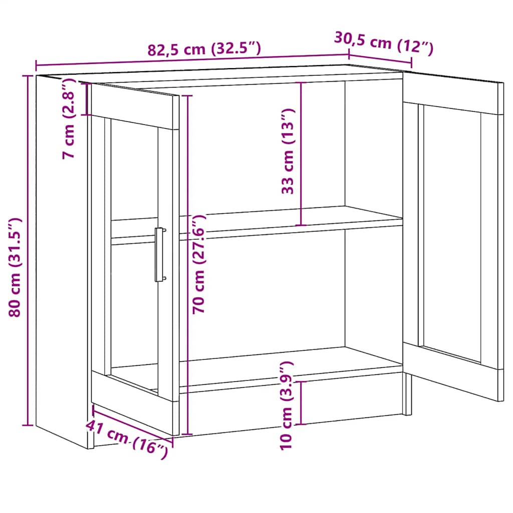 Bookshelf Artisan Oak 82.5 x 30.5 x 80 cm Particleboard