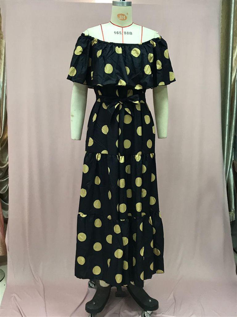 European & American Gradient Print Strapless Swing Dress for Women 2025