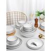 HANDUNYOU Simple Ceramic Dinnerware Set with Black Edge