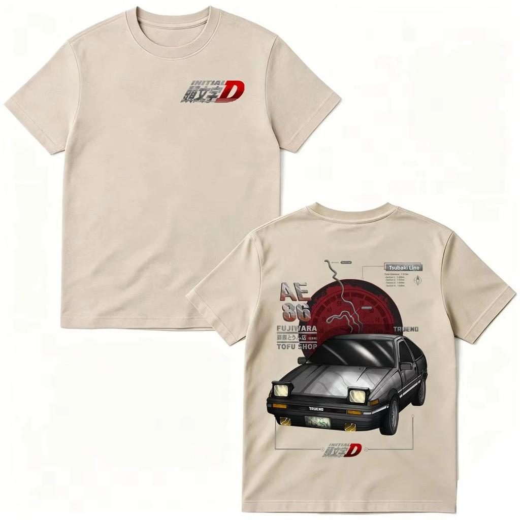 Аниме Initial D AE86 Гоночная машина Футболка Такуми Фудзивара Магазин тофу Мужская Женская Модная Футболка Повседневная Свободная Футболка с коротким рукавом