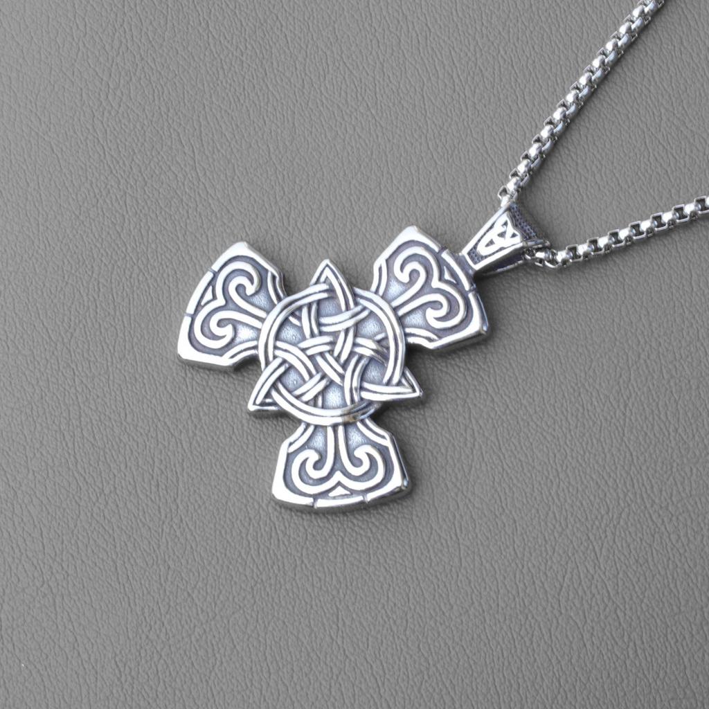 Винтажное ожерелье из титановой стали с узлом северного ветра, персонализированная мужская подвеска