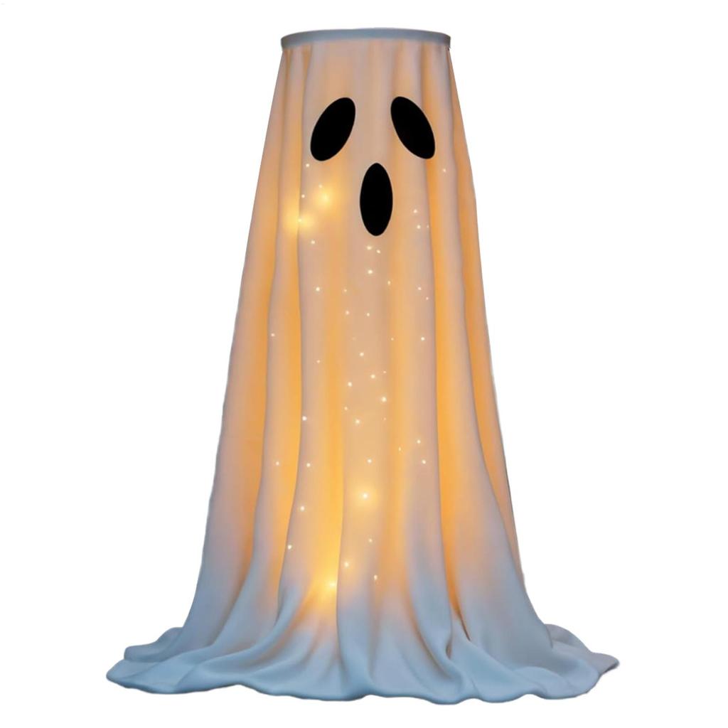Candy Bowl Halloween with Light Ghost Decorations Cute Figurine for Yard Patio Indoor Bathroom Door Garden Kitchen Home Porch