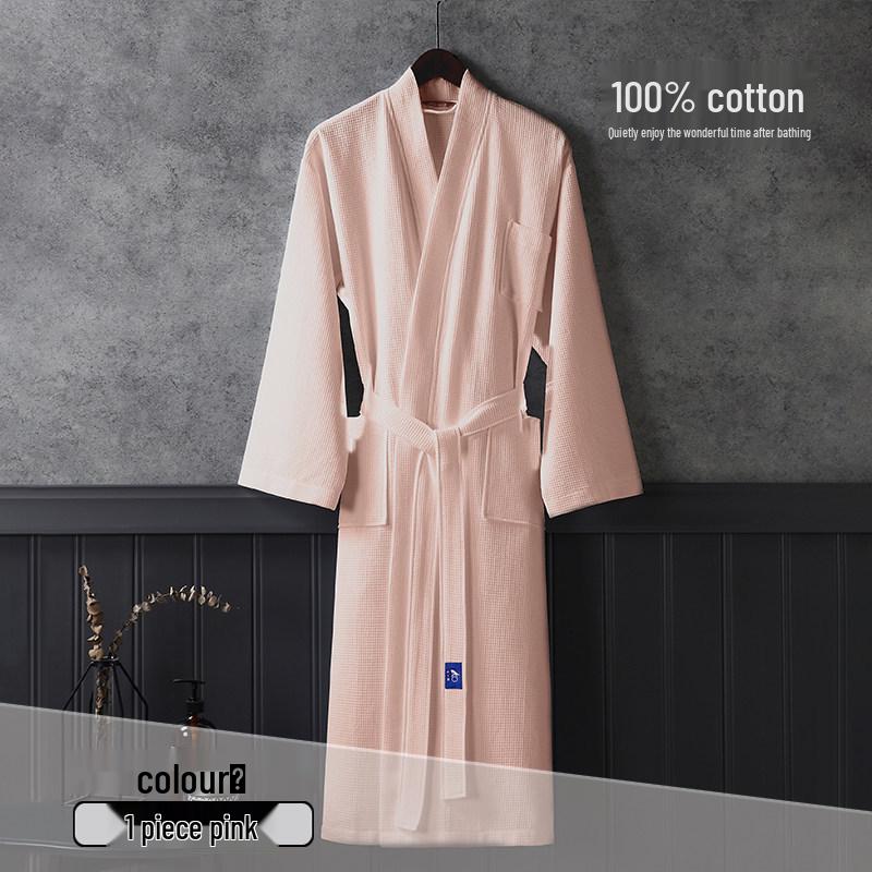 Unisex Quick-Dry Waffle Bathrobe for Home, Hotel, or Spa