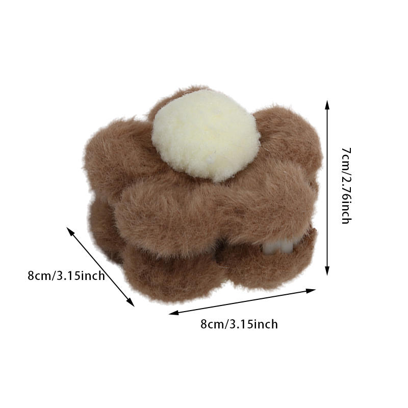 Плюшевый коготь для волос в виде цветка, большой зажим в виде акулы, простые заколки, заколки для волос в виде краба, милые универсальные аксессуары для волос на осень и зиму