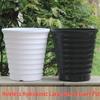 Большой горшок-цилиндр с резьбой из ПП материала, имитация керамики, белый и черный