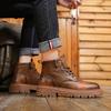 Мужская обувь 2025 года, новая осенне-зимняя повседневная мода, мужские ботинки Martin, универсальные ботинки в ретро-британском стиле средней высоты