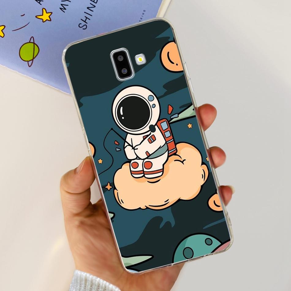Чехол для Samsung Galaxy J6 Plus Samsung J6 2018 J 6 J6Plus J610F J600F Элегантная Печать Мягкий Силикон ТПУ Прозрачная Задняя Крышка Телефона