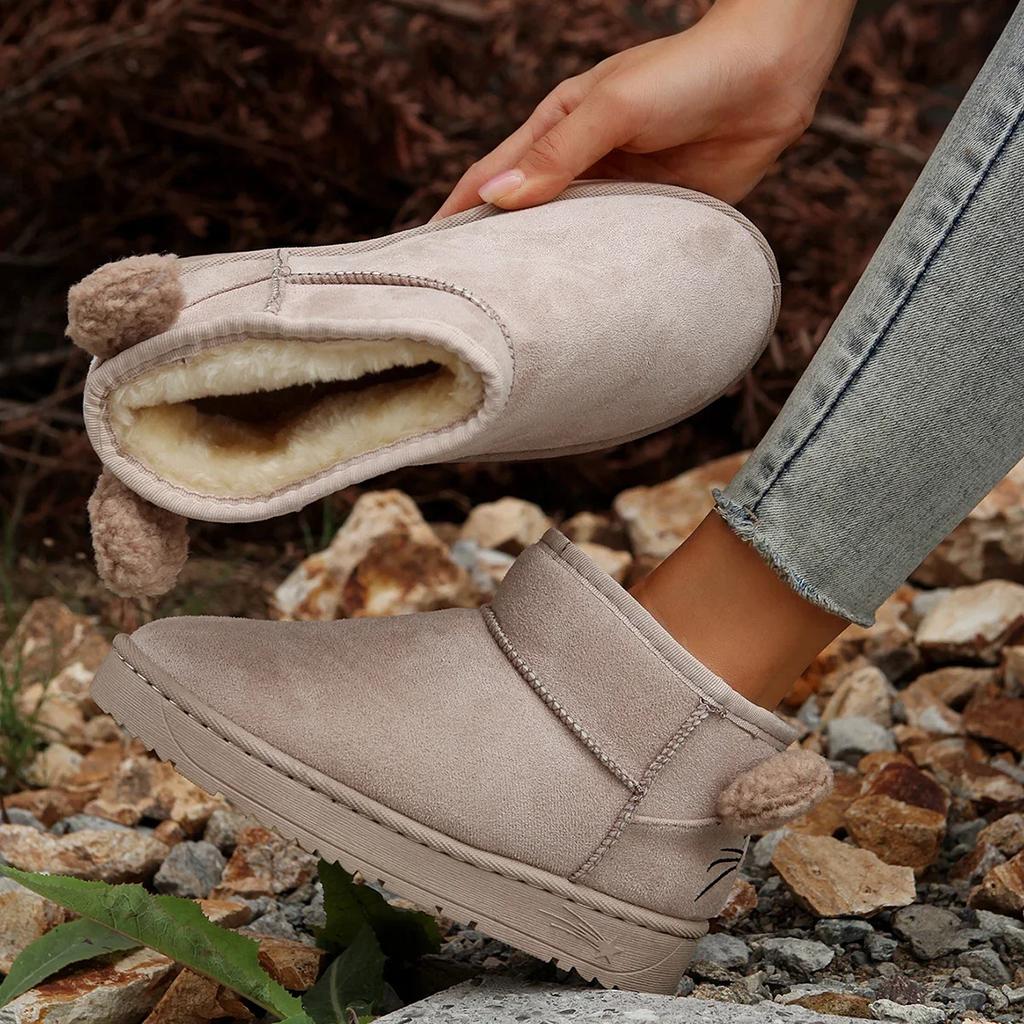 Зимние женские короткие плюшевые теплые зимние ботинки, повседневная обувь, новые замшевые ботильоны «Челси» на плоской подошве, женская обувь на платформе, Botas