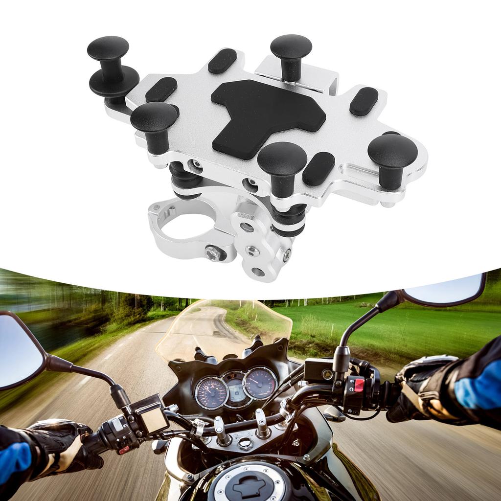 Motorcycle Phone Mount 5 Claw Rotatable Shock Absorbing Silicone Pads Motorcycle Handlebar Phone Holder