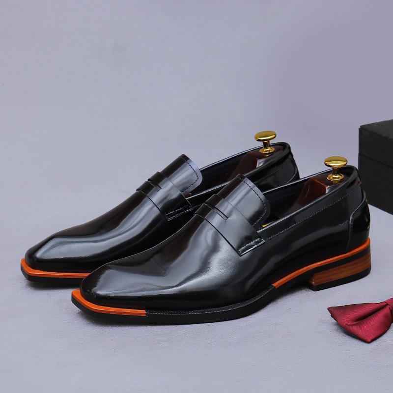 Кожаная обувь из коровьей кожи Повседневная кожаная обувь Слипоны Британский ретро Бизнесная обувь для платья