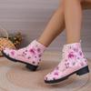 2025 New Women's Printed Short Boots Autumn/Winter New Printed Comfortable Casual Shoes Luxury Travel Durable
