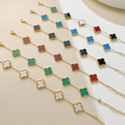 Браслет «Счастливый четырехлистный клевер» - Красочный, Легкая роскошь, Ощущение высокого класса, Сочетается с ожерельем и серьгами