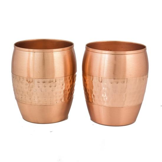 Бутылка для воды из чистой меди со стеклом, прочная и устойчивая к ржавчине бутылка Tamba с 2 стаканами для питья