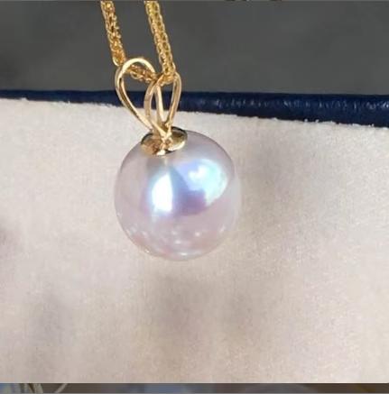 Luxury Fashion AU750 Pure Real 18K Gold Pawnable Akoya Pearl Pendant Necklace Fine Jewelry Women Necklaces Jewellery