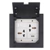 Floor Power Socket Box Stainless Steel 16A 3 Prong Hole USB Computer Port Recessed Outlet Box