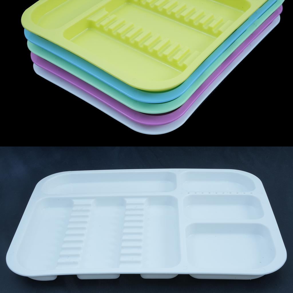 1Pcs Autoclavable Plastic Dental Instruments Trays Colorful Divided Split Trays for Dentistry Tools Storage