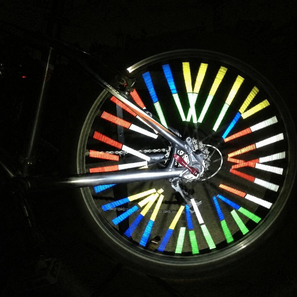 84PCS ABS Bicycle Wheel Reflector 75mm Reflective Spoke Skins Night Riding