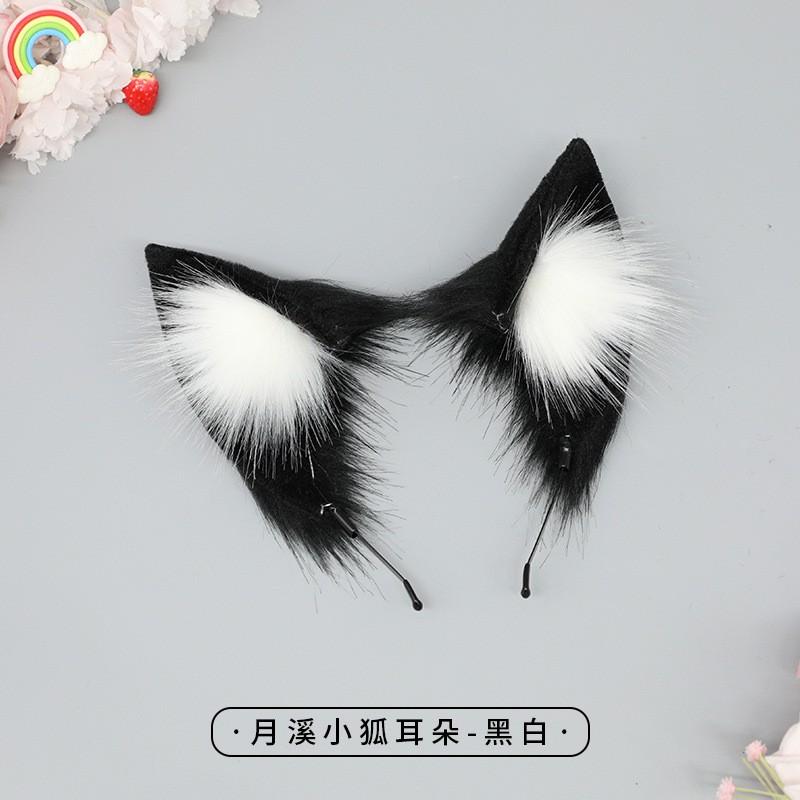 Handmade Japanese Lolita Fox Ear Headband With Standing Fur Tips Cosplay Accessory Adult Anime Fans