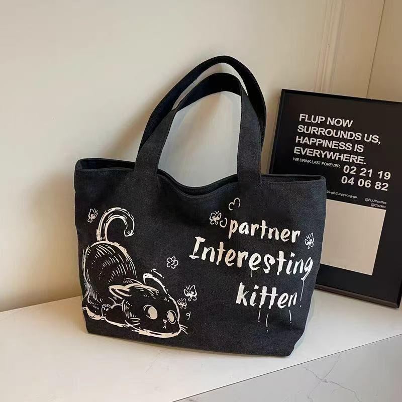 Трендовая большая холщовая сумка-тоут 2025 для женщин - Универсальная сумка через плечо для поездок на работу или для шопинга