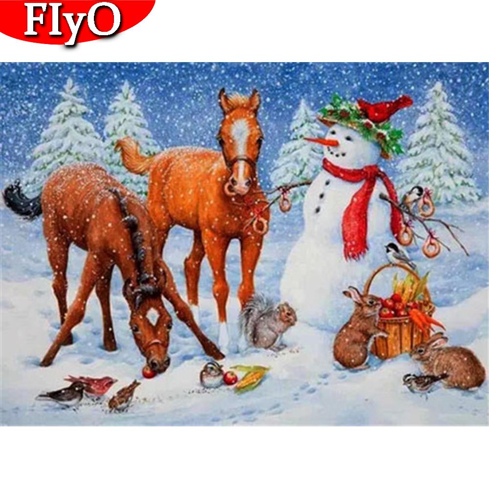 Санта-Клаус DIY 5D алмазная живопись полный круглый горный хрусталь мультфильм Снеговик Алмазная вышивка крестиком мозаика Рождественский подарок