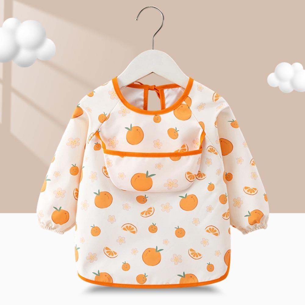 Waterproof Baby Long Sleeve Apron Feeding Blouse Toddler Bibs New Children Feeding Bib