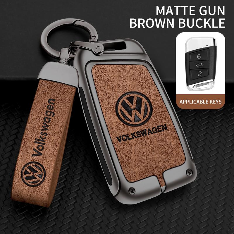 Для VOLKSWAGEN Металлическая кожаная крышка-чехол-защита для автомобильного ключа VW Volkswagen Magotan Magotan GTE Passat B6 B7 B8 CC Arteon