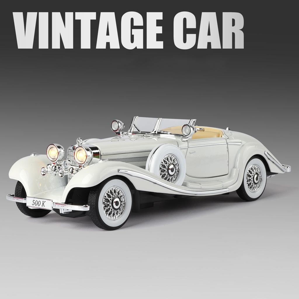 Szvm1 1:24 Mercedes-Benz 500K 1936 Классический автомобиль Сплав Модель автомобиля Звук и свет Оттяжка Детская игрушка Коллекционные предметы Подарок на день рождения