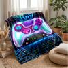 Neon Game Controller Theme blanket Lightweight Warm Flannel Blanket Decorative Throw Blanket for Home Decoration