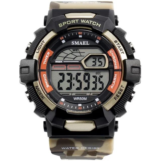 Smael 1527 Shock Resistant LED Function Adjust Wristwatch Reloj Digital Resin Material Watch Outdoor Sports Creative Men Date