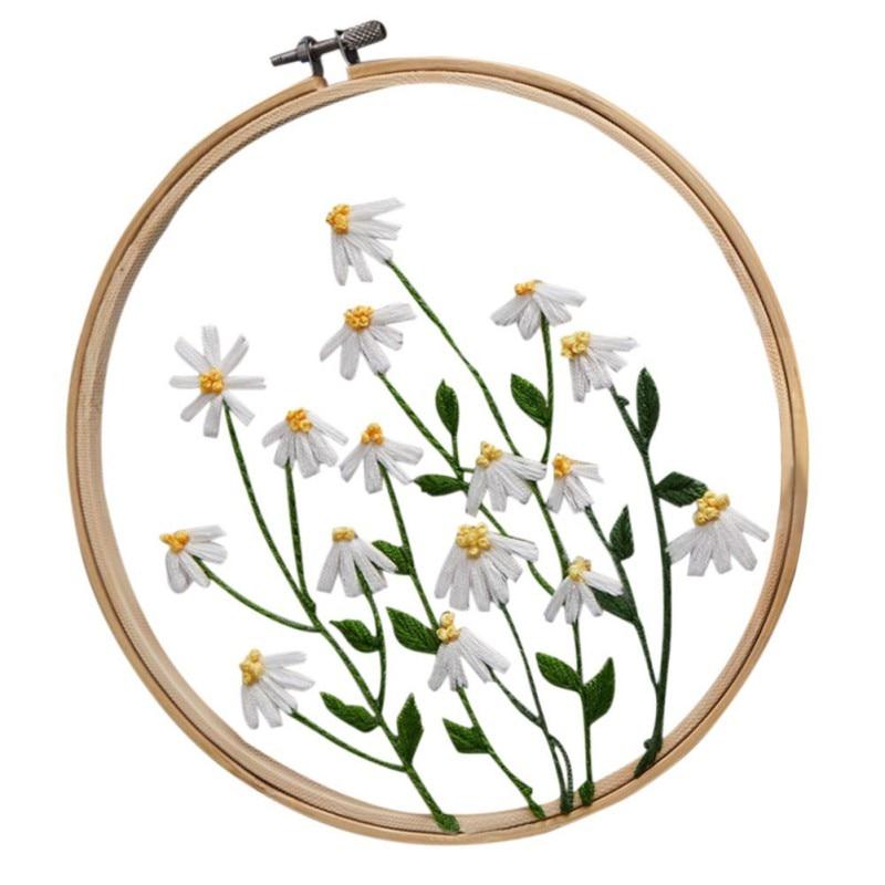 Сделай сам в китайском стиле 3D прозрачная пряжа вышивка ручная вышивка материал пакет + 20 см круглая вышитая рамка