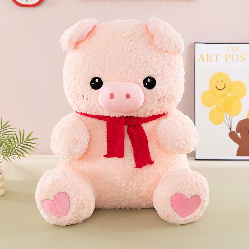 Summer eating watermelon pink pig plush toy cute pig doll girl sleeping company soothing doll