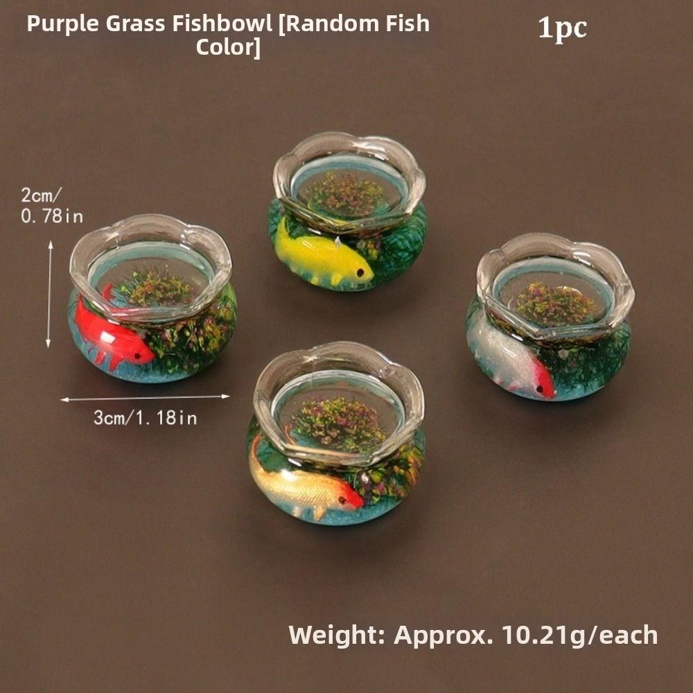 3*2cm 1/12 Fish Tank Plastic Fish Tank Bowl Dollhouse Decals 1/6 1/12 Dollhouse Decoration