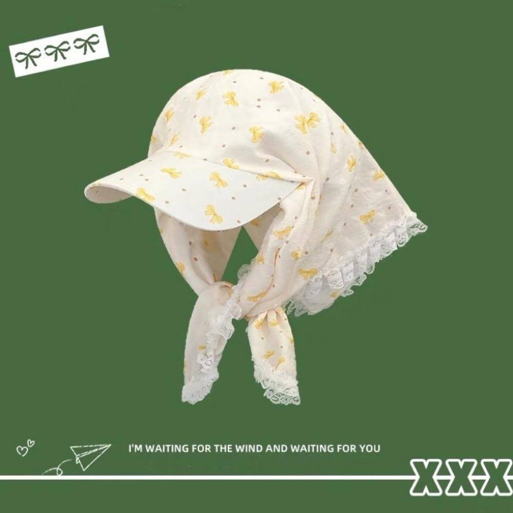 French Pastoral Style Sun Hats Sweet Lace Baseball Cap New Headscarf Caps  Summer