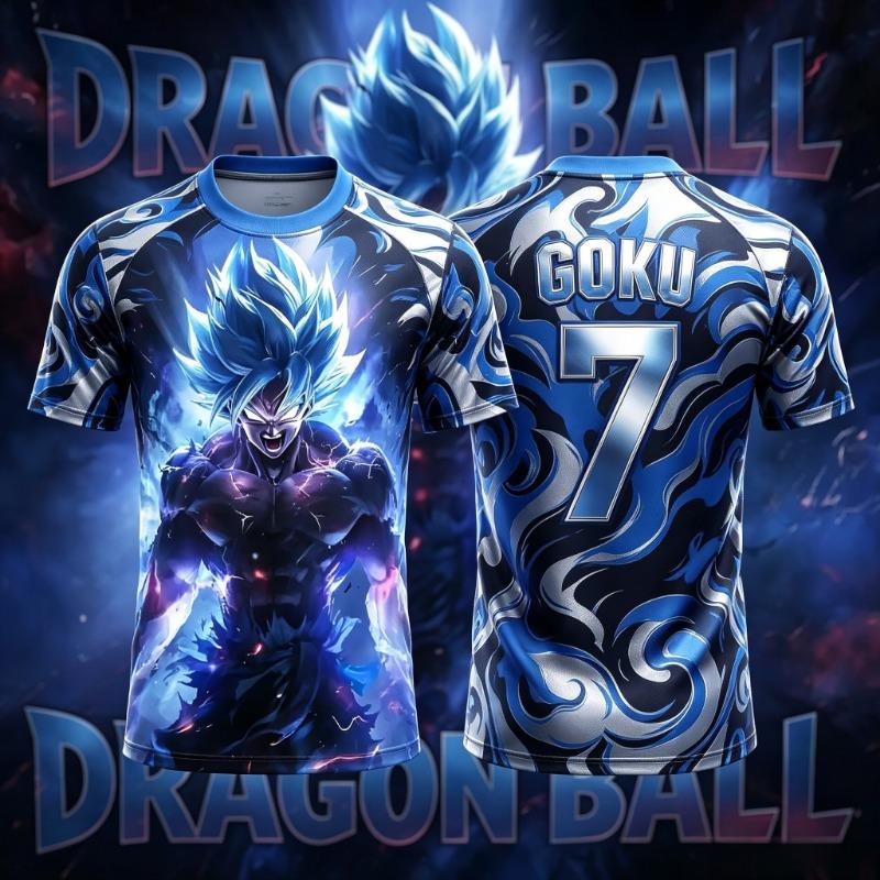 2026 Новая мужская футболка с 3D-печатью Dragon Ball №10/7 Goku, детская футболка с аниме, специальная футбольная майка, Y2k