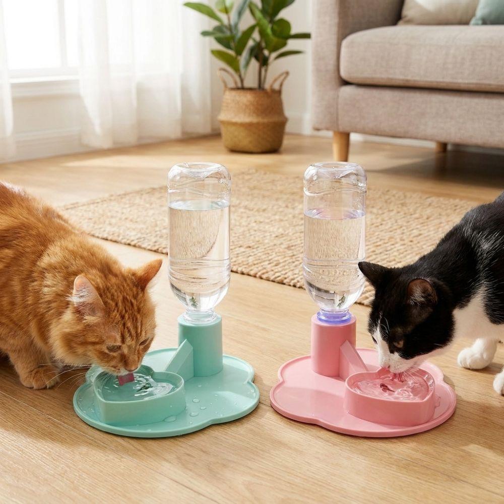 Non-Slip Cat Gravity Water Dispenser Plastic Pet Water Fountain Automatic Pet Water Indoor Use